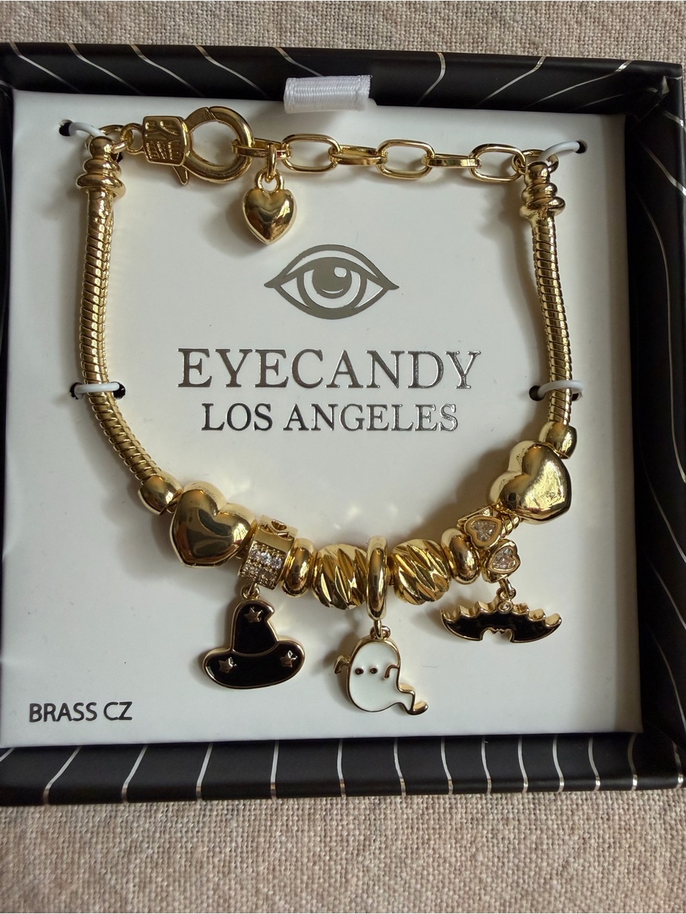 NIB ~ EyeCandy Los Angeles Gold Charm Bracelet - Halloween Charms